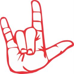 5in x 5in Sign Language ASL I Love You Bumper Sticker Decal Window Stickers Decals