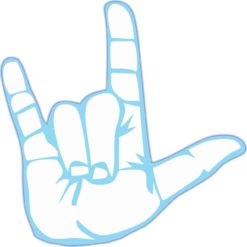 5in x 5in Sign Language I Love You ASL Bumper Sticker Decal Window Stickers Decals