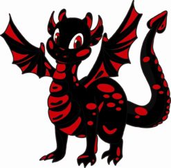 5in x 5in Red Happy Dragon Dragons Sticker Decal Vinyl Car Window Stickers Decals