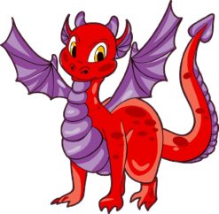5in x 5in Purple Red Happy Dragon Dragons Sticker Decal Vinyl Window Stickers Decals