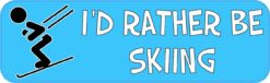 10in x 3in Id Rather Be Skiing Bumper Sticker Vinyl Decal Window Stickers Ski Decals