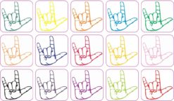 X15 1inx1in Sign Language I Love You Bumper Sticker Decal Vinyl