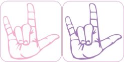 X2 2.5inx2.5in Sign Language I Love You Bumper Stickers Decal Vinyl Sticker Decals
