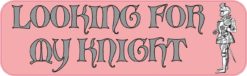10in x 3in Looking For My Knight Vinyl Bumper Sticker Decals Car