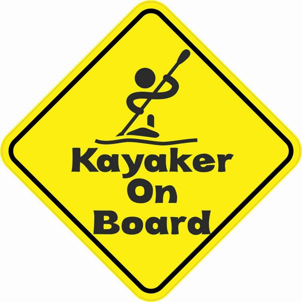 Kayaker on Board Sticker