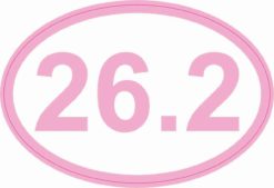 4.5in x 3in Pink Marathon 26.2 Running Run Bumper Sticker Vinyl Decal Stickers Decals