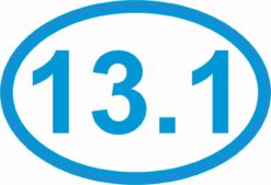 4.5in x 3in Blue Marathon 13.1 Running Run Bumper Sticker Decal Stickers Decals