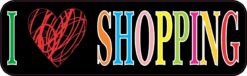 10in x 3in I Love (Heart) Shopping Bumper Stickers Vinyl Decals Car Sticker Decal