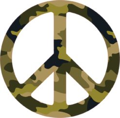 Camo Peace Sign Bumper Sticker