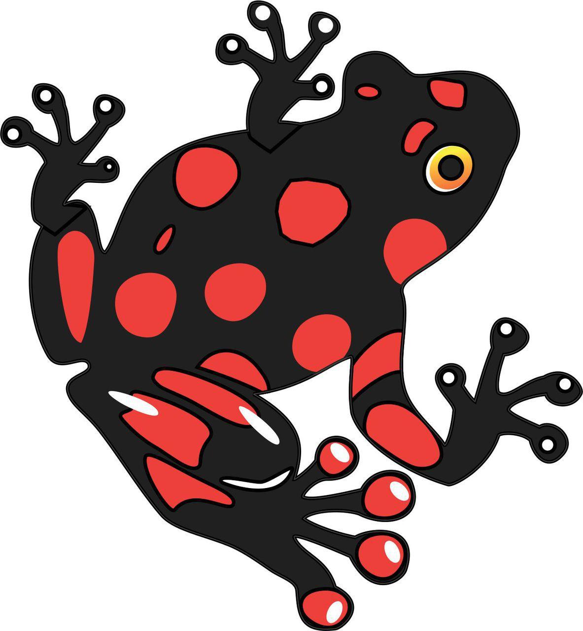 4.5inx4in Black Red Poison Dart Frog Bumper Sticker Decal Window Stickers Decals