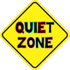 4.5inx4.5in Quiet Zone Sign Vinyl Bumper Sticker Decal Window Stickers Decals Car