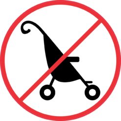 4.75inx4.75in No Stollers Carriages Sign Vinyl Bumper Sticker Decal Window Stickers Decals Car