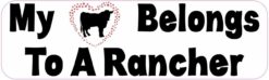 10in x 3in My Heart Belongs to a Rancher Bumper magnets Vinyl  m