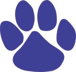 5inx4.5in Blue Paw Print Bumper Sticker Decal Car Window Stickers Decals
