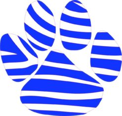 5inx4.5in Blue White Paw Print Bumper Sticker Decal Car Window S
