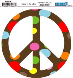5inx 5in Polka Dot Peace Symbol Poka Bumper Sticker Decal Vinyl Window Stickers Decals