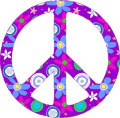5inx 5in Flower Peace Symbol Poka Bumper Sticker Decal Vinyl Window Stickers Decals