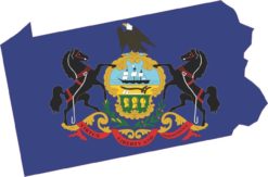 5in x 3in Die Cut Pennsylvania State Flag Bumper Sticker Decal Car Window Stickers Decals