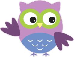 5inx4in Purple and Blue Owl Owls Bumper Stickers Vinyl Decals Wi
