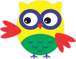 4inx5in Green Yellow And Blue Owl Owls Bumper Sticker Decal Viny