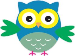 4inx5in Blue And Green Owl Owls Bumper Sticker Decal Vinyl Stick
