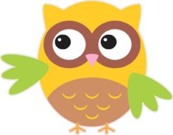 4inx5in Yellow And Green Owl Owls Bumper Sticker Decal Vinyl Sti