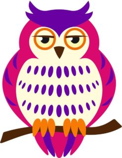 5in x3.5in Off White And Pink Owl Owls Window Sticker Decal Stickers Decals
