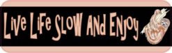 10in x 3in Live Life Slow And Enjoy Sloth Bumper magnet  magnetic magnets