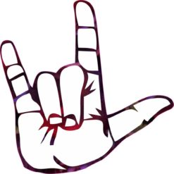 5inx5in Red And Black Sign Language I Love You Sign Bumper Sticker Decal Car Window Stickers Vinyl Decals