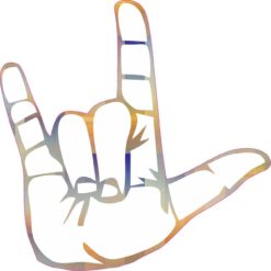 5in x 5in Faded Rainbow Sign Language I Love You Sign Bumper Sticker Decal Car Window Stickers Decals