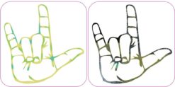 X2 2.5inx2.5in Multi Color I Love You Sign Language Bumper Sticker Decal Vinyl Stickers Decals