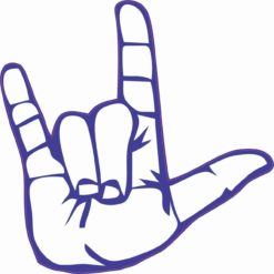 5in x 5in Blue Sign Language I Love You Bumper Sticker Decal Window Stickers Decals