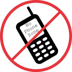 4.75inx4.75in No Phone Zone Sign Vinyl Bumper Sticker Decal Window Stickers Decals Car