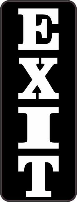1.5in x 4in Exit Door Sticker Business Sign Vinyl Decal Stickers Signs Decals