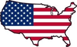 5in x 3in Die Cut USA United States Of America Flag Bumper Sticker Decal Window Stickers Car Decals