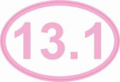 4.5in x 3in Pink Marathon 13.1 Running Run Bumper Sticker Vinyl Decal Stickers Decals
