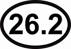 4.5in x 3in Black Marathon 26.2 Running Run Bumper Sticker Vinyl Window Decal