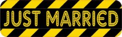 10in x 3in Caution Just Married Bumper Sticker Decal Window Car Stickers Decals