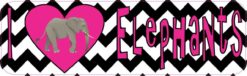 10in x 3in I Heart Elephants Pink Love Animals Magnet Magnetic Vehicle Sign