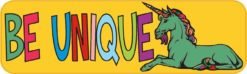 10in x 3in Be Unique Unicorn Vinyl Bumper Stickers Car Decals Window Sticker Decal