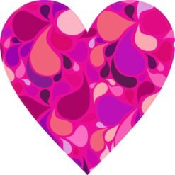 4in x 4in Pink and Purple Paisley Heart Gas Cap Cover Sticker Vinyl Window Decal