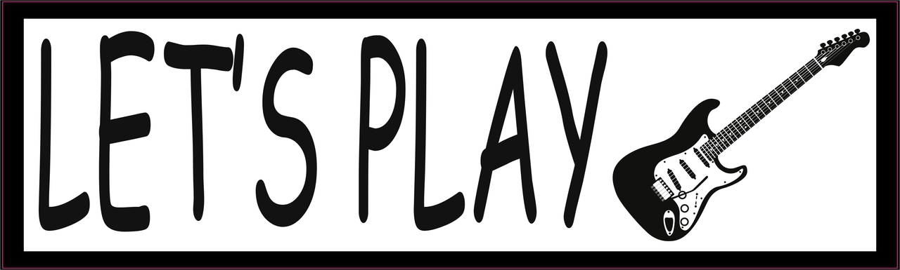 Let's Play Electric Guitar Vinyl Sticker
