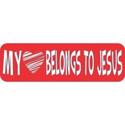10in x 3in My Heart Belongs to Jesus Vinyl Bumper magnets  Car magnet