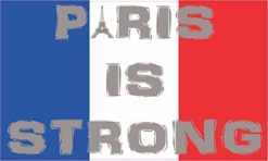 5in x 3in Paris Is Strong French Flag Bumper Sticker Window Stickers Vinyl Decals Car Decal