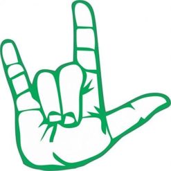 5in x 5in Sign Language I Love You ASL Bumper Sticker Decal Window Stickers Decals