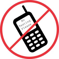 3in x 3in No Texting Please Sticker Vinyl Window Decal