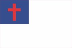 6in x 4in Christian Flag Bumper Sticker Vinyl Window Decal