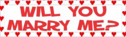 10in x 3in Will You Marry Me Magnet Magnetic Vehicle Sign