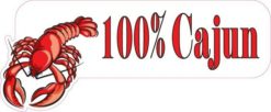 10inx4in 100% Cajun Crawfish Bumper Sticker Decal Vinyl Car Window Stickers Decals