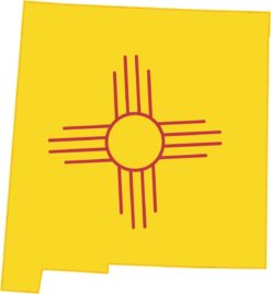 5inx4.5in Die Cut New Mexico Shape State Flag Bumper Sticker Decal Stickers Decals